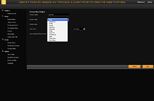 Platform One's create new project interface